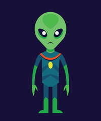 Alien-isolated silhouette vector art illustration