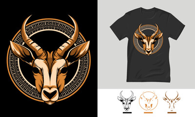 Fototapeta premium antelope vector mascot logo design, design for t-shirt screen printing.eps
