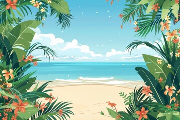 Obraz premium Summer Background illustration created with Generative AI