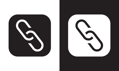 Fototapeta premium Vector illustration of chain pattern set of braided ropes in white and black background. Link icon. EPS 10