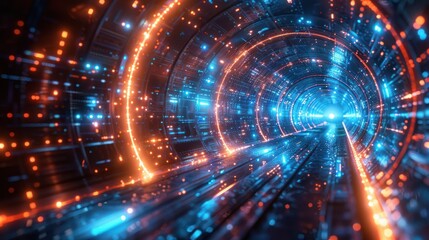 Obraz premium Digital Tunnel: A Futuristic Perspective