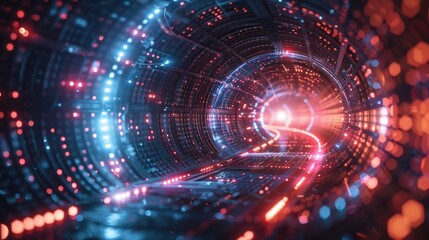Obraz premium Abstract Futuristic Tunnel of Light