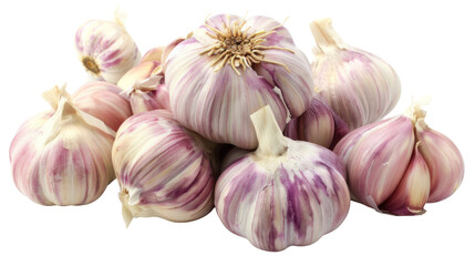 Garlic onion on white background