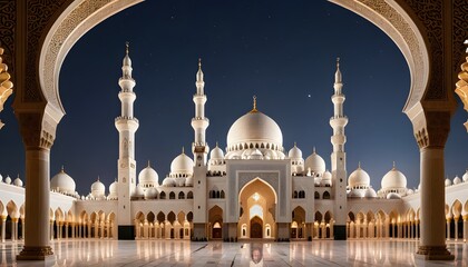 Fototapeta premium Grand Mosque Under the Starry Sky