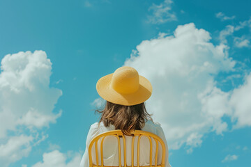 minimal woman with the sky, Generative AI