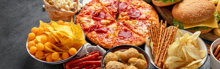 Junk food and unhealthy food.