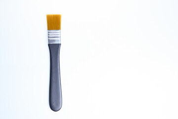 single paintbrush isolated on white background, object for art work