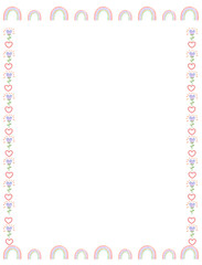 boho rainbow border frame watercolor