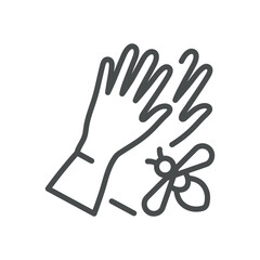 Beekeeping Gloves Icon. Thin Line Illustration of Protective Gloves Used by Beekeepers for Safety While Handling Bees.