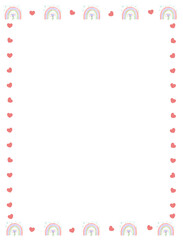 boho rainbow border frame watercolor