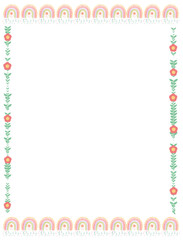 boho rainbow border frame watercolor