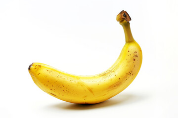 Fresh yellow banana on a white background. Exotic fruit concept.