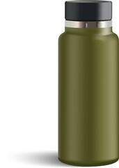 dark green color plastic bottle isolated