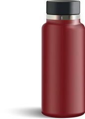 Dark red color plastic bottle isolated