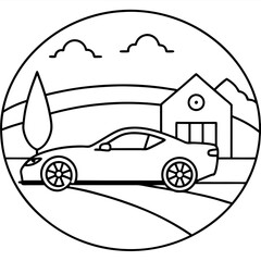 Sports car coloring pages for children coloring book