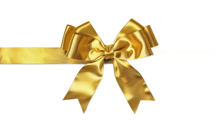 Fototapeta premium Gold Bow and Ribbon Realistic shiny satin isolated on transparent background PNG for decorate your wedding invitation card greeting card or gift boxes vector