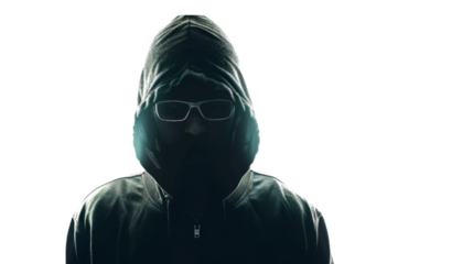 Hacker on white background 