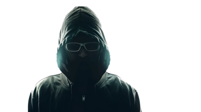 Hacker on white background 