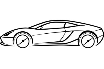 A sports car line art vector illustration.