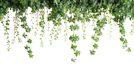 Vine plant succulent leaves on white background