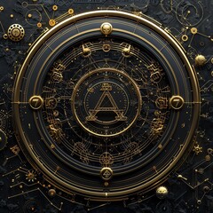 Fototapeta premium Elegant aud symbol with intricate patterns and high-tech design