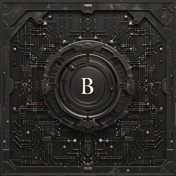 Elegant bwp symbol with intricate details and high-tech design