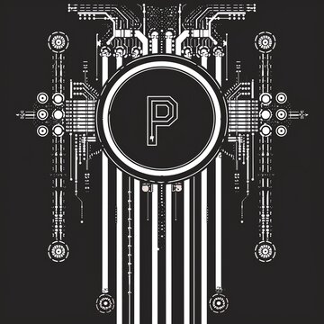 Elegant bwp symbol with intricate details and high-tech design