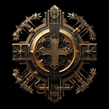 Elegant hrk symbol with intricate details and high-tech design