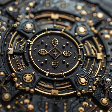 Elegant hrk symbol with intricate details and high-tech design