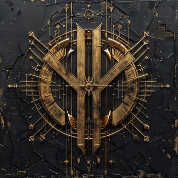 Elegant hrk symbol with intricate details and high-tech design