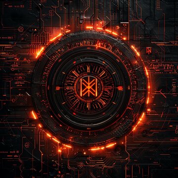 Elegant lkr symbol with detailed patterns and high-tech aesthetics