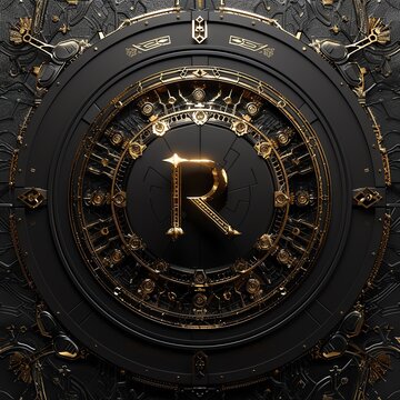 Elegant lkr symbol with detailed patterns and high-tech aesthetics