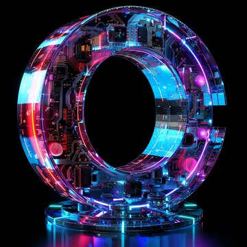 High-tech qar symbol icon with vibrant colors and holographic details