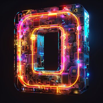 High-tech qar symbol icon with vibrant colors and holographic details