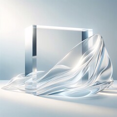 abstract blue background with glass