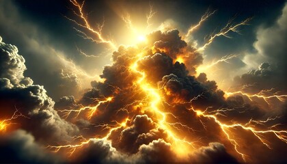 lightning in the night, stormy lightnig in the dark, energy flow concept