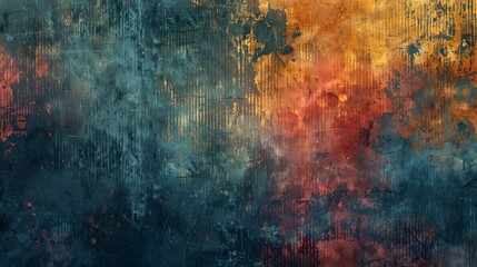 Fototapeta premium Roughly painted grunge abstract, textured brushwork, deep and contrasting colors, raw artistic intensity, distressed look