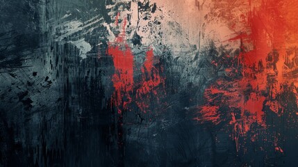 Roughly painted grunge abstract, textured brushwork, deep and contrasting colors, raw artistic intensity, distressed look