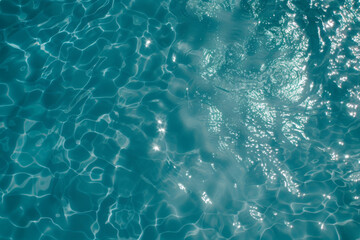 Fototapeta premium Up view photo of still transparent turquoise surface of the water of the swimming pool