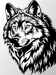 Obraz premium A wolf with a very long mane and a very large snout