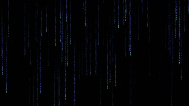 Computer binary matrix digital rain