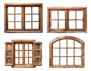Wooden windows, cut out