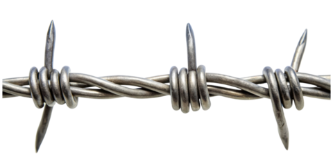 barbed wire isolated on transparent background