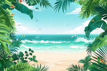 Obraz premium Summer Background illustration created with Generative AI