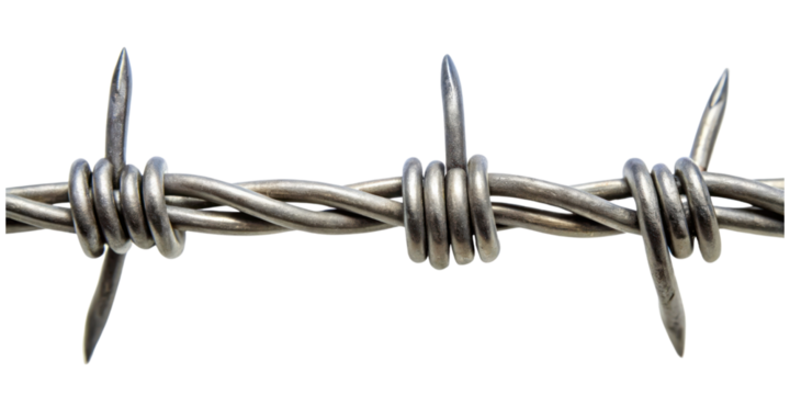 barbed wire isolated on transparent background