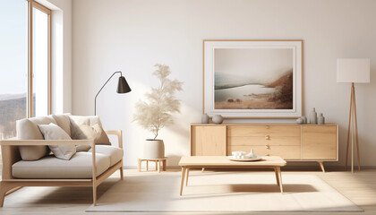 Bright and Airy Living Room with Neutral Colors and Natural Textures