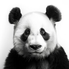Obraz premium black and white portrait of a panda bear
