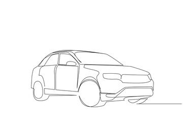 modern suv vehicle car one line art design vector
