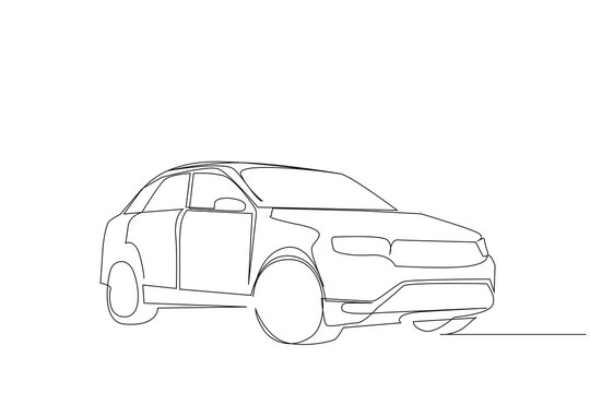 recommend clip art: modern suv vehicle car one line art design vector
