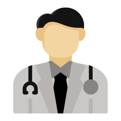 doctor icon in Flat color fill style